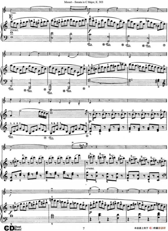 Violin Sonata in C Major K.303（小提琴+钢琴伴奏）
