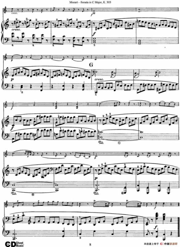 Violin Sonata in C Major K.303（小提琴+钢琴伴奏）
