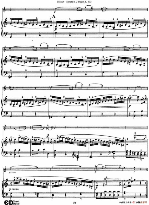 Violin Sonata in C Major K.303（小提琴+钢琴伴奏）