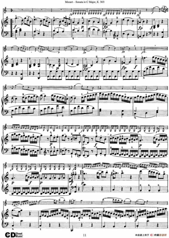 Violin Sonata in C Major K.303（小提琴+钢琴伴奏）