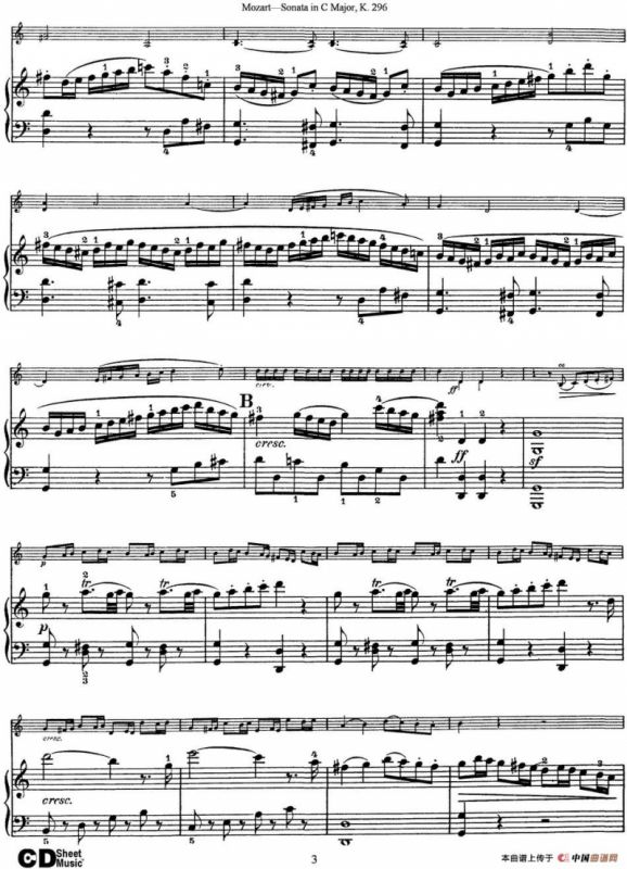 Violin Sonata in C Major K.296（小提琴+钢琴伴奏）