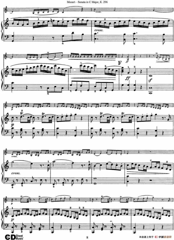 Violin Sonata in C Major K.296（小提琴+钢琴伴奏）