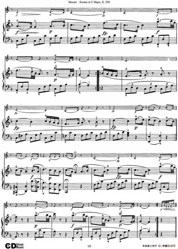 Violin Sonata in C Major K.296（小提琴+钢琴伴奏）