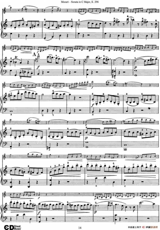 Violin Sonata in C Major K.296（小提琴+钢琴伴奏）
