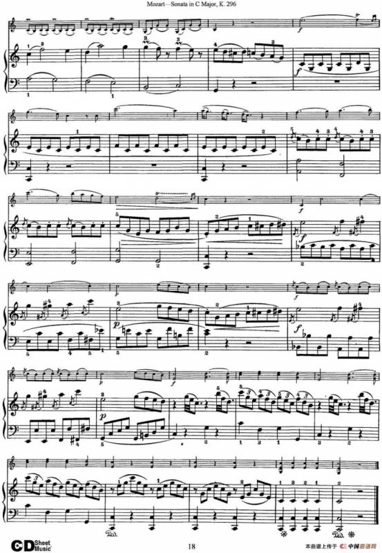 Violin Sonata in C Major K.296（小提琴+钢琴伴奏）