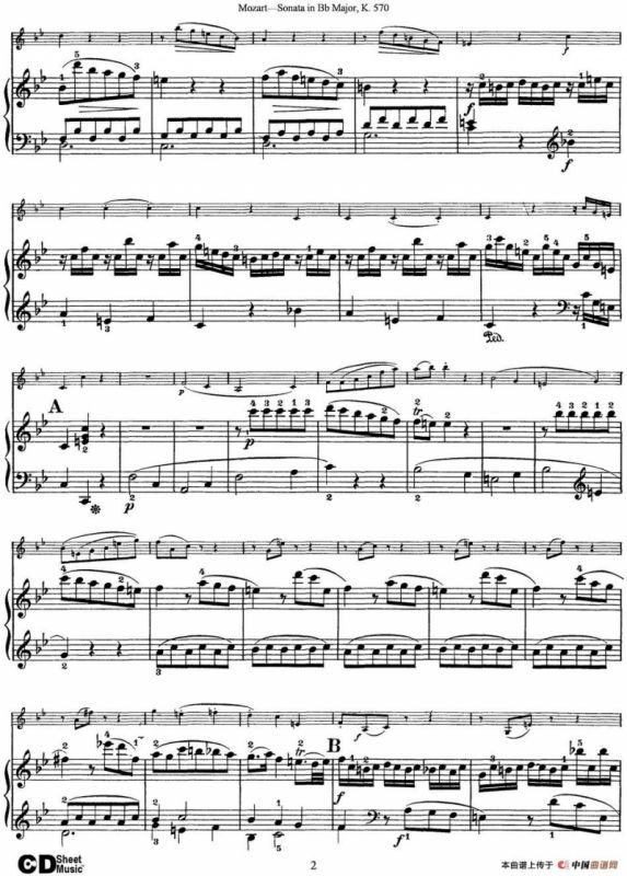 Violin Sonata in Bb Major K.570（小提琴+钢琴伴奏）