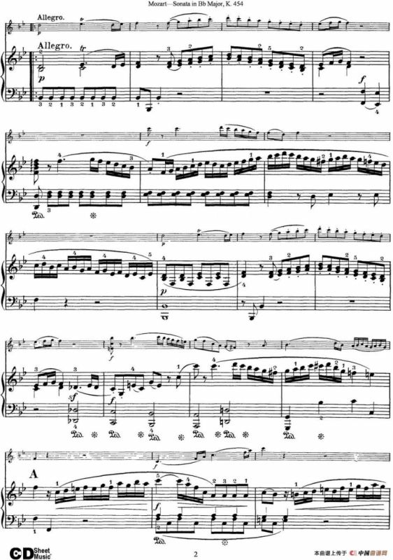 Violin Sonata in Bb Major K.454（小提琴+钢琴伴奏）