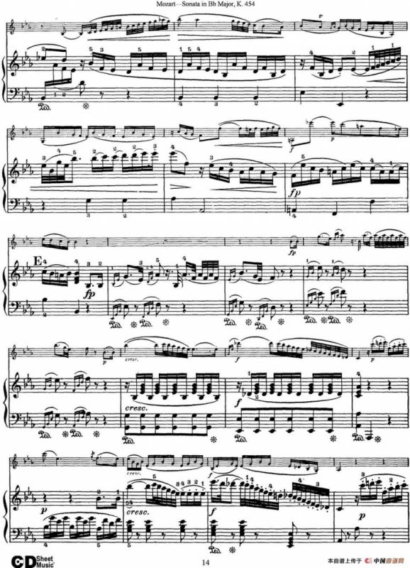 Violin Sonata in Bb Major K.454（小提琴+钢琴伴奏）