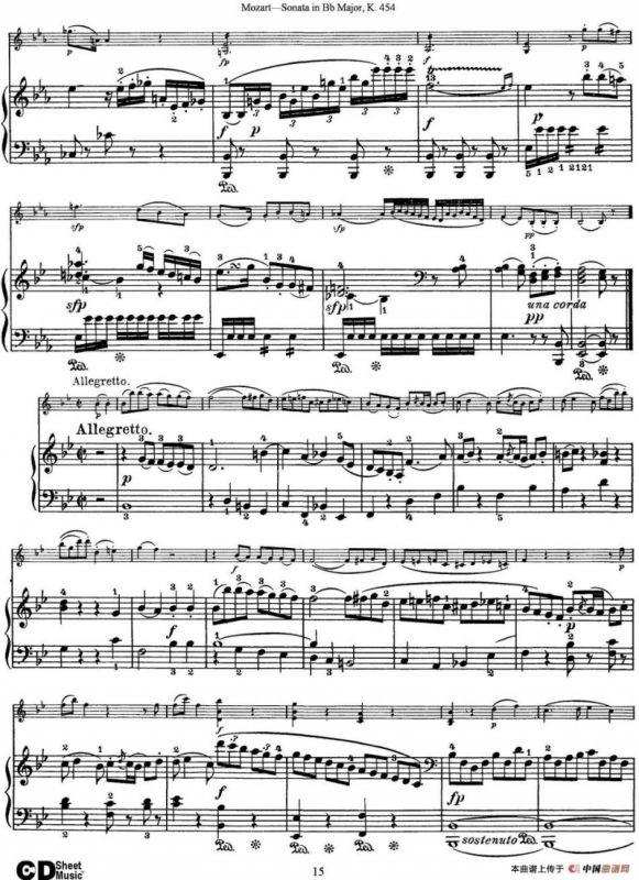 Violin Sonata in Bb Major K.454（小提琴+钢琴伴奏）