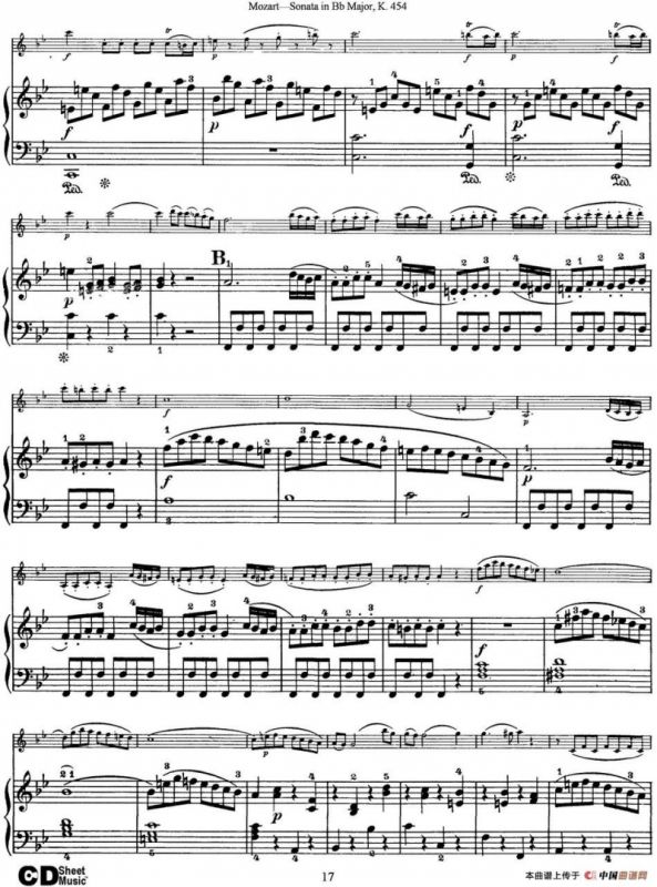 Violin Sonata in Bb Major K.454（小提琴+钢琴伴奏）