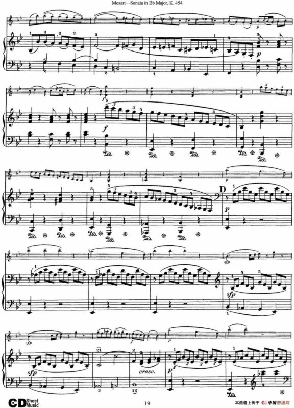 Violin Sonata in Bb Major K.454（小提琴+钢琴伴奏）