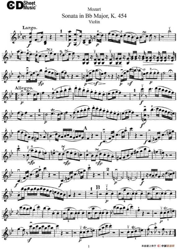 Violin Sonata in Bb Major K.454