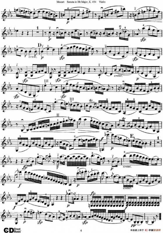 Violin Sonata in Bb Major K.454