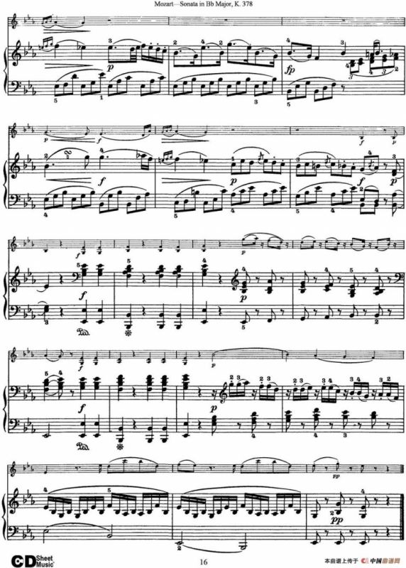 Violin Sonata in Bb Major K.378（小提琴+钢琴伴奏）