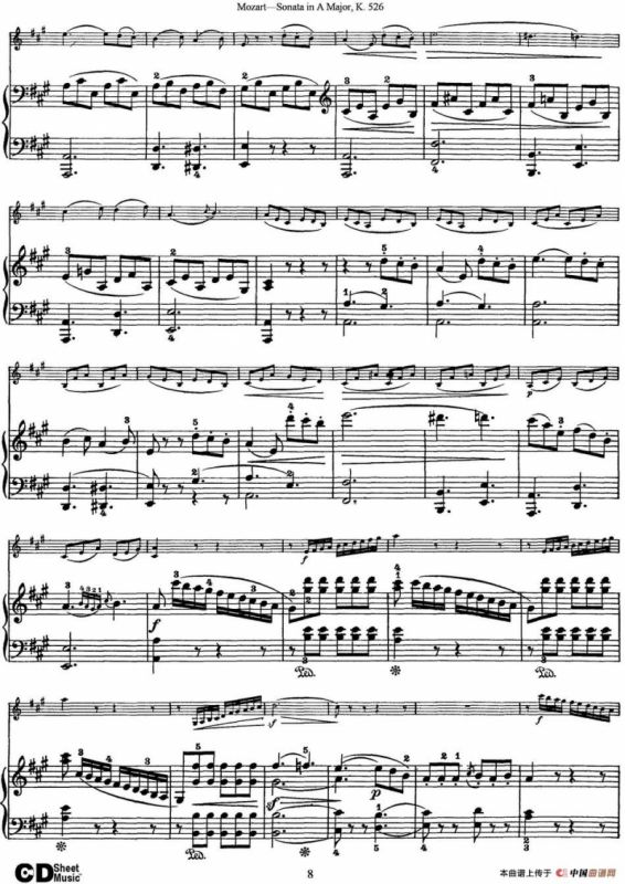 Violin Sonata in A Major K.526（小提琴+钢琴伴奏）