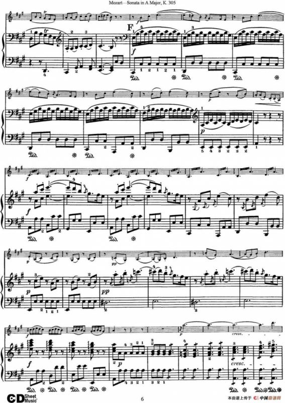 Violin Sonata in A Major K.305（小提琴+钢琴伴奏）