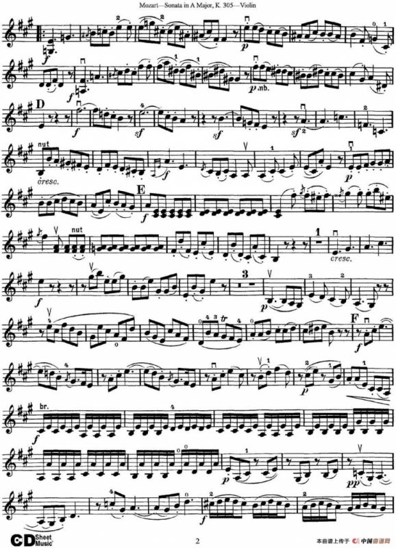 Violin Sonata in A Major K.305