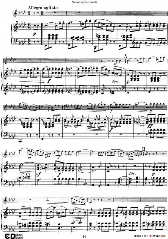 Mendelssohn Violin Sonata（小提琴+钢琴伴奏）