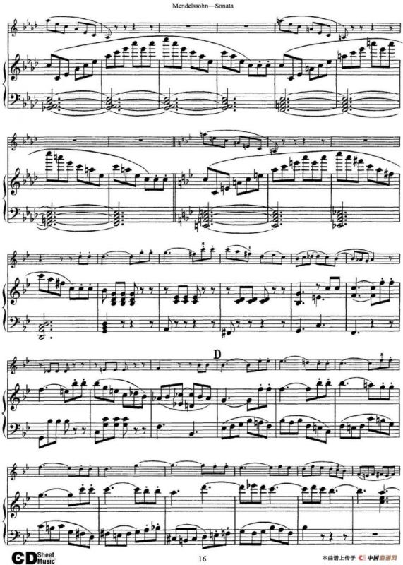 Mendelssohn Violin Sonata（小提琴+钢琴伴奏）