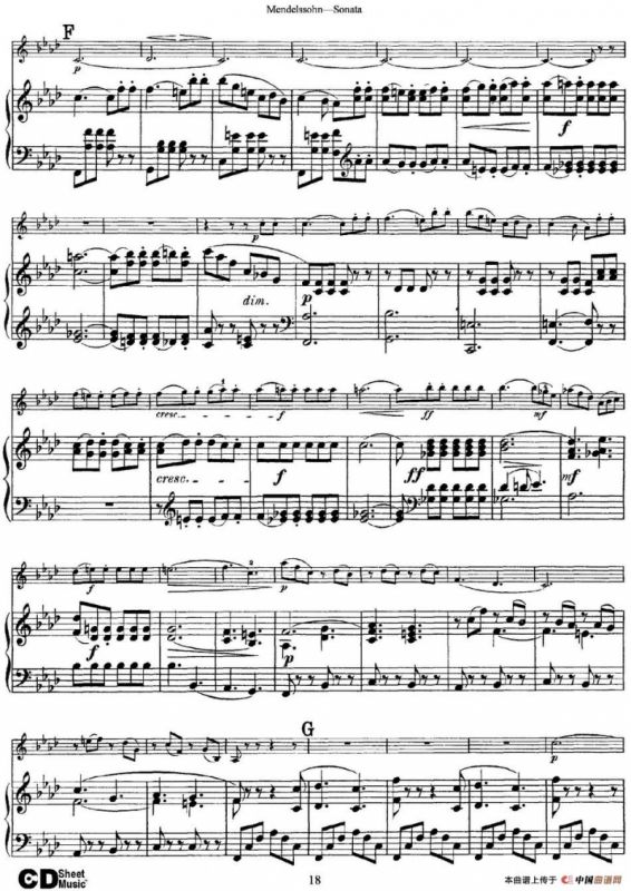 Mendelssohn Violin Sonata（小提琴+钢琴伴奏）