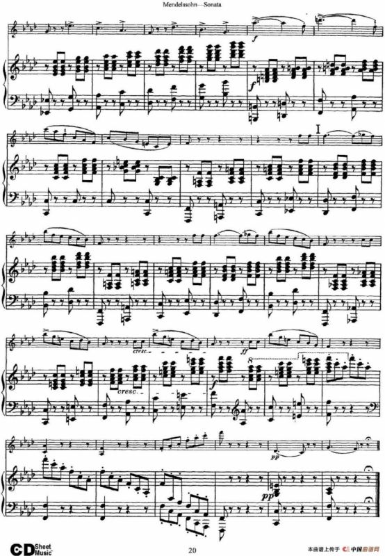 Mendelssohn Violin Sonata（小提琴+钢琴伴奏）