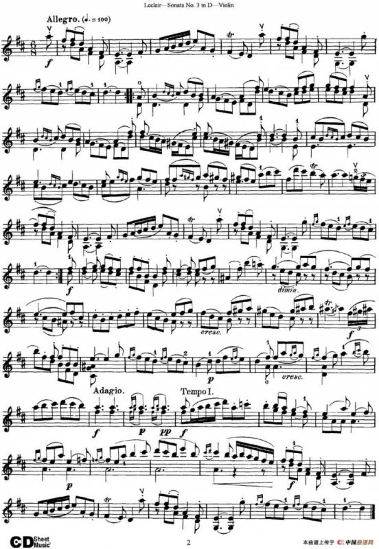 Violin Sonata No.3 In D Major