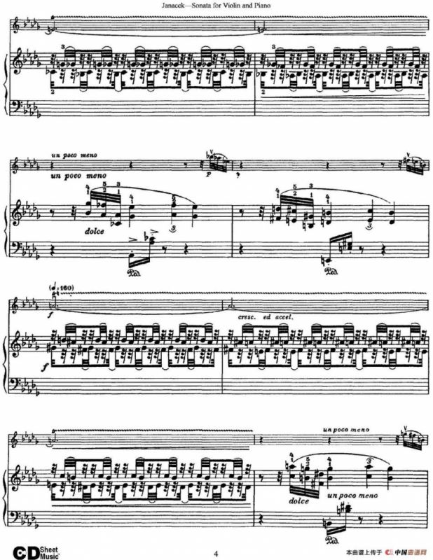 Janacek Sonata for Violin（小提琴+钢琴伴奏）