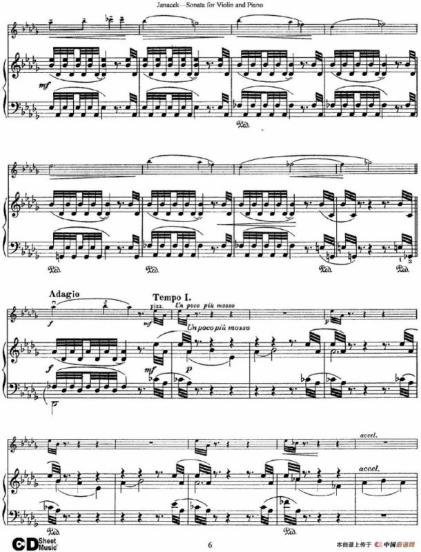 Janacek Sonata for Violin（小提琴+钢琴伴奏）