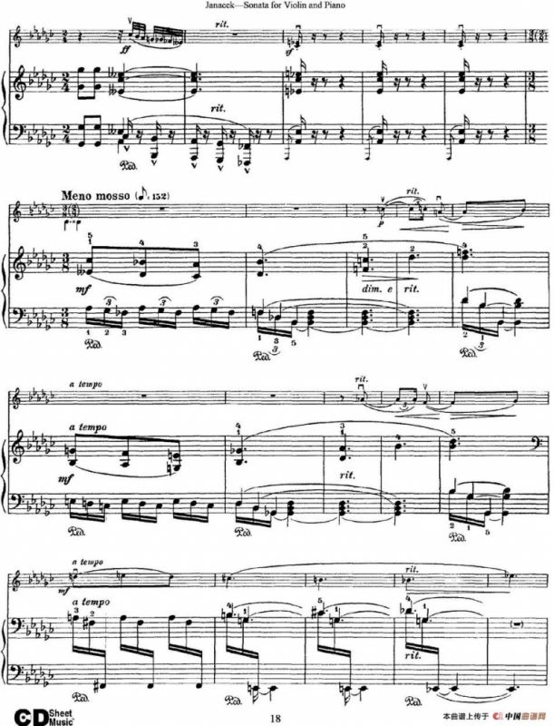 Janacek Sonata for Violin（小提琴+钢琴伴奏）