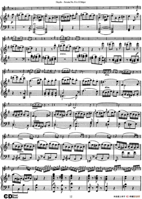 Violin Sonata No.8 in G Major（小提琴+钢琴伴奏）