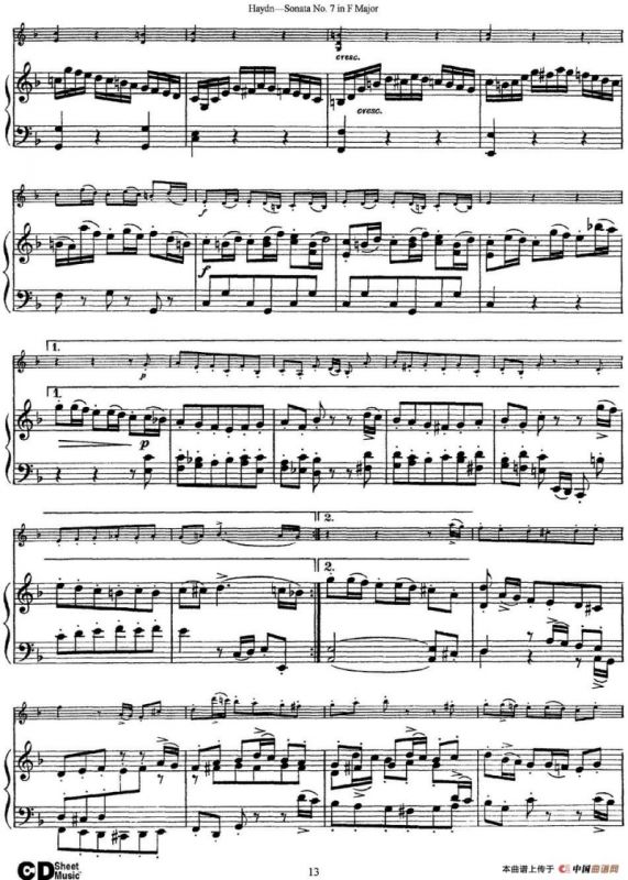 Violin Sonata No.7 in F Major（小提琴+钢琴伴奏）