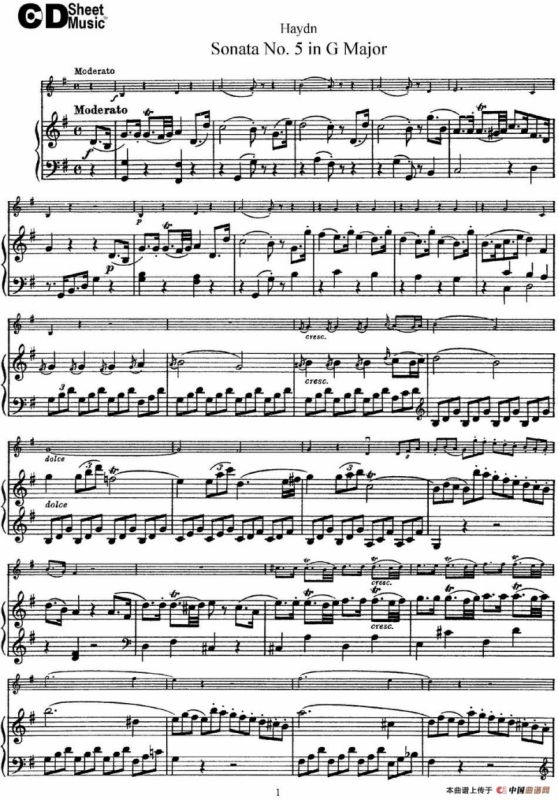 Violin Sonata No.5 in G Major（小提琴+钢琴伴奏）