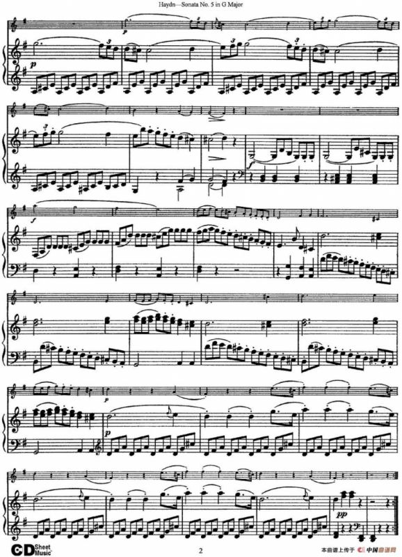 Violin Sonata No.5 in G Major（小提琴+钢琴伴奏）