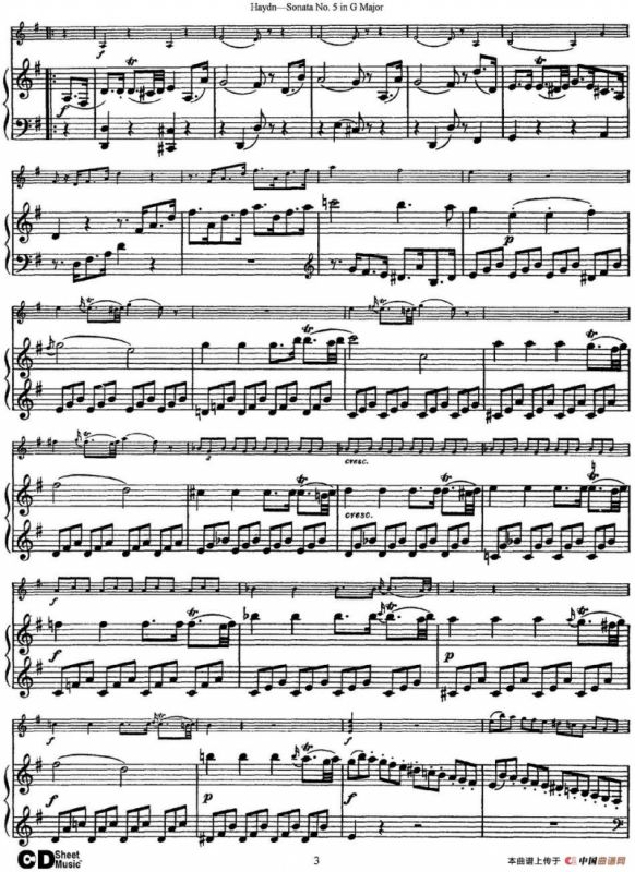 Violin Sonata No.5 in G Major（小提琴+钢琴伴奏）