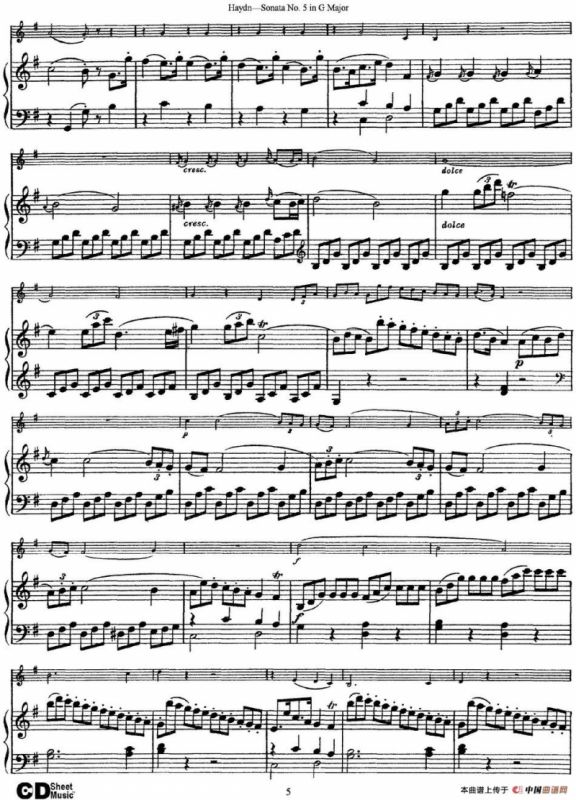 Violin Sonata No.5 in G Major（小提琴+钢琴伴奏）