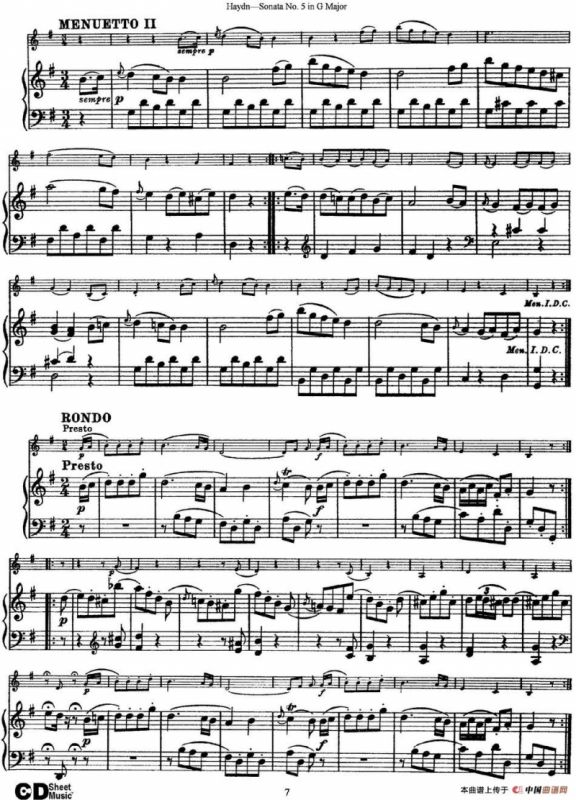 Violin Sonata No.5 in G Major（小提琴+钢琴伴奏）