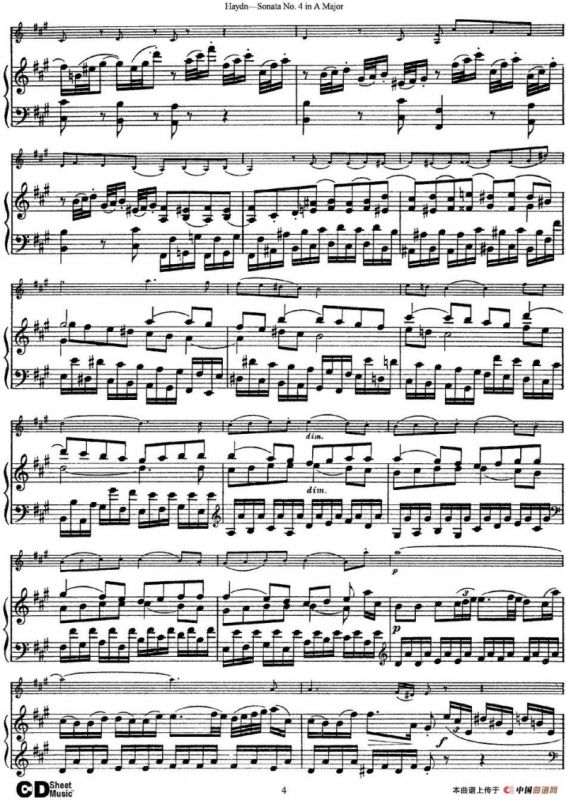 Violin Sonata No.4 in A Major（小提琴+钢琴伴奏）