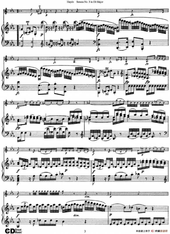 Violin Sonata No.3 in Eb Major（小提琴+钢琴伴奏）