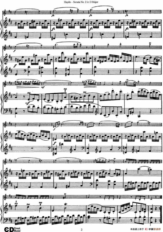 Violin Sonata No.2 in D Major（小提琴+钢琴伴奏）