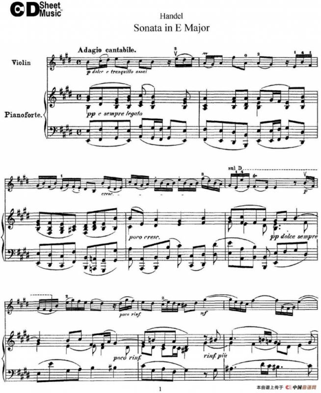 Violin Sonata No.6 in E major（小提琴+钢琴伴奏）