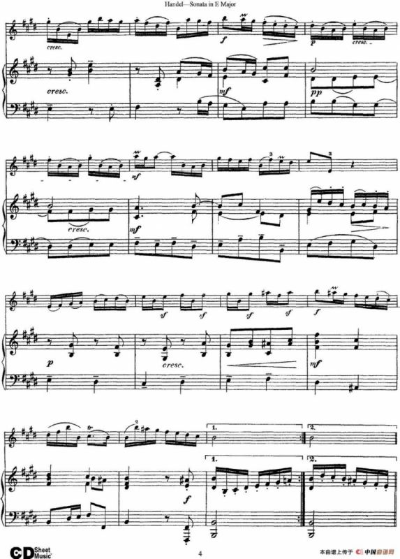 Violin Sonata No.6 in E major（小提琴+钢琴伴奏）