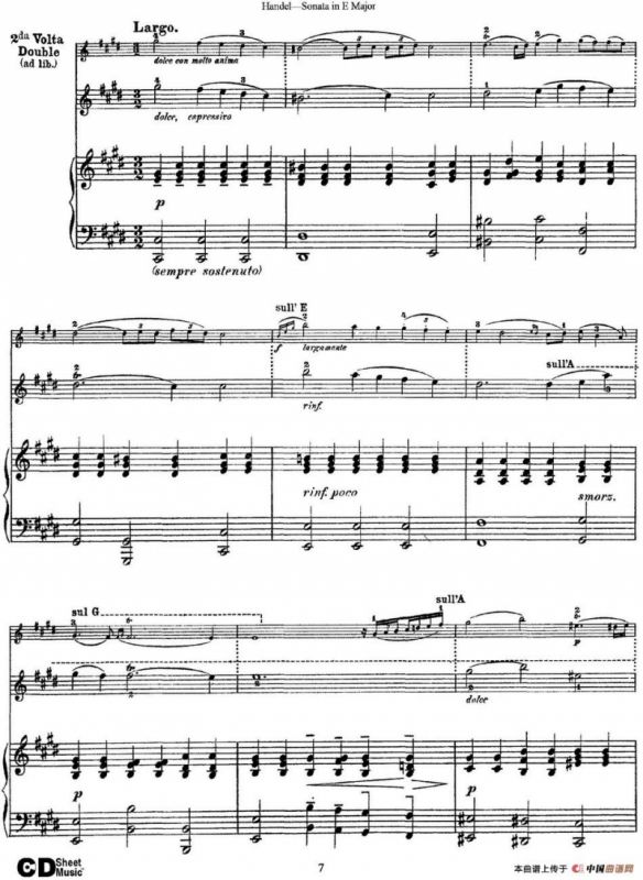 Violin Sonata No.6 in E major（小提琴+钢琴伴奏）