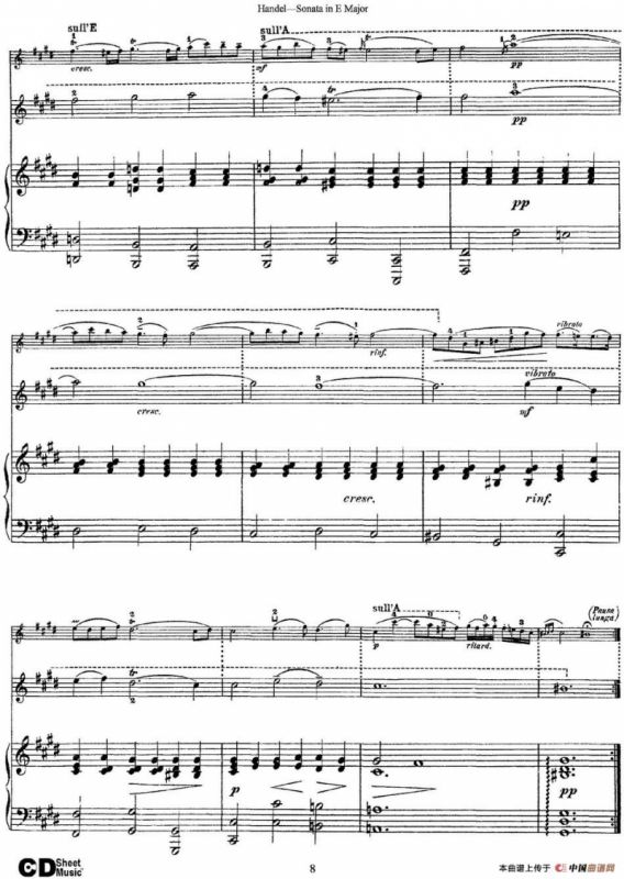 Violin Sonata No.6 in E major（小提琴+钢琴伴奏）