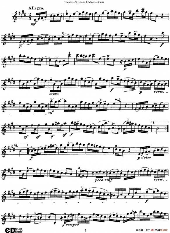 Violin Sonata No.6 in E major