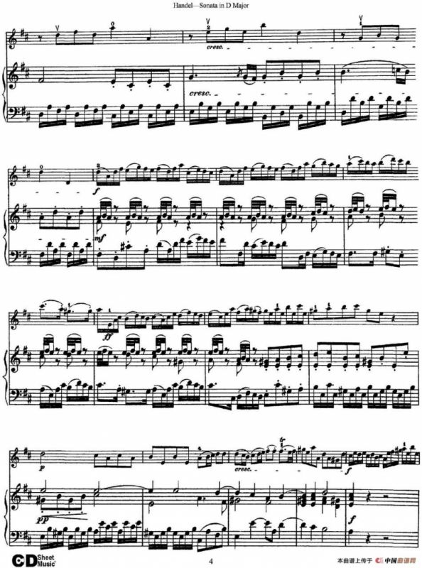 Violin Sonata No.4 in D major（小提琴+钢琴伴奏）