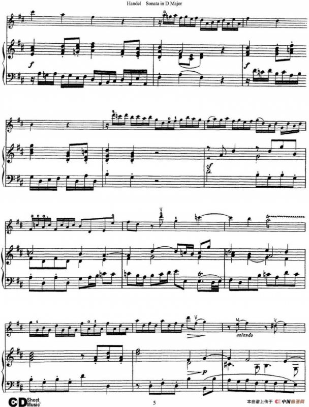 Violin Sonata No.4 in D major（小提琴+钢琴伴奏）