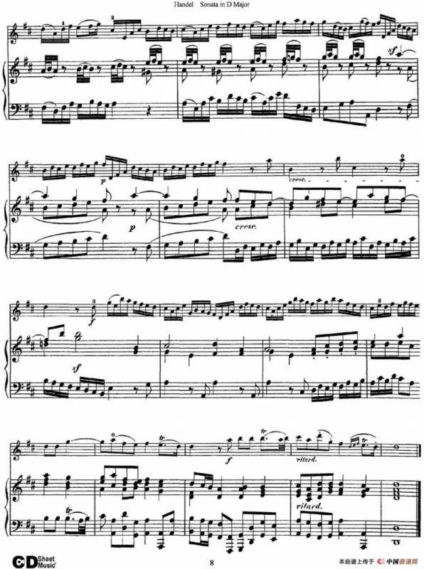 Violin Sonata No.4 in D major（小提琴+钢琴伴奏）