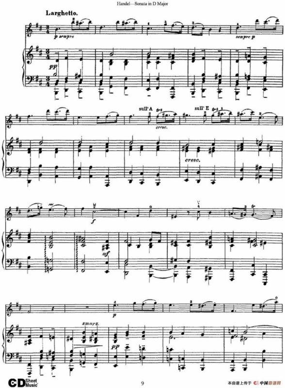 Violin Sonata No.4 in D major（小提琴+钢琴伴奏）