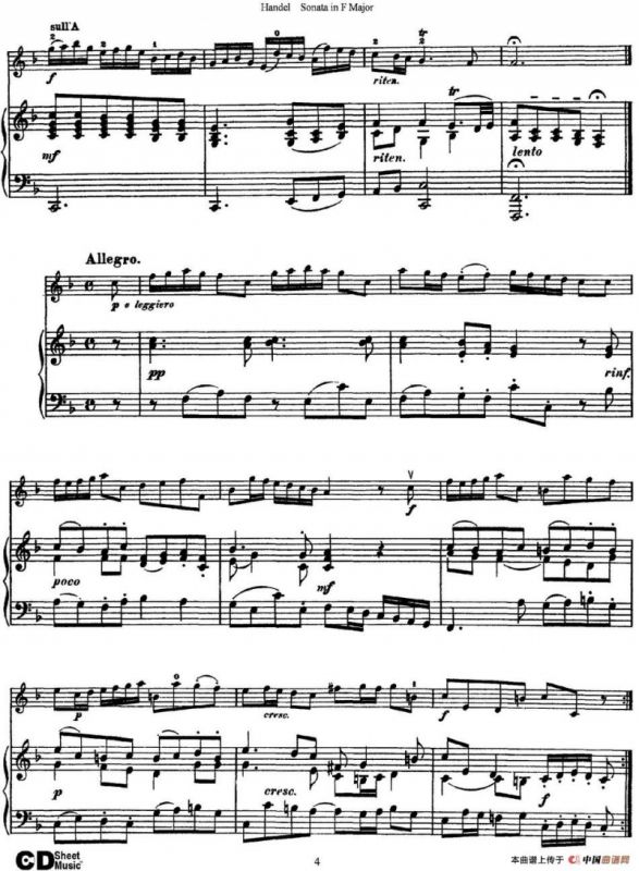 Violin Sonata No.3 in F major（小提琴+钢琴伴奏）