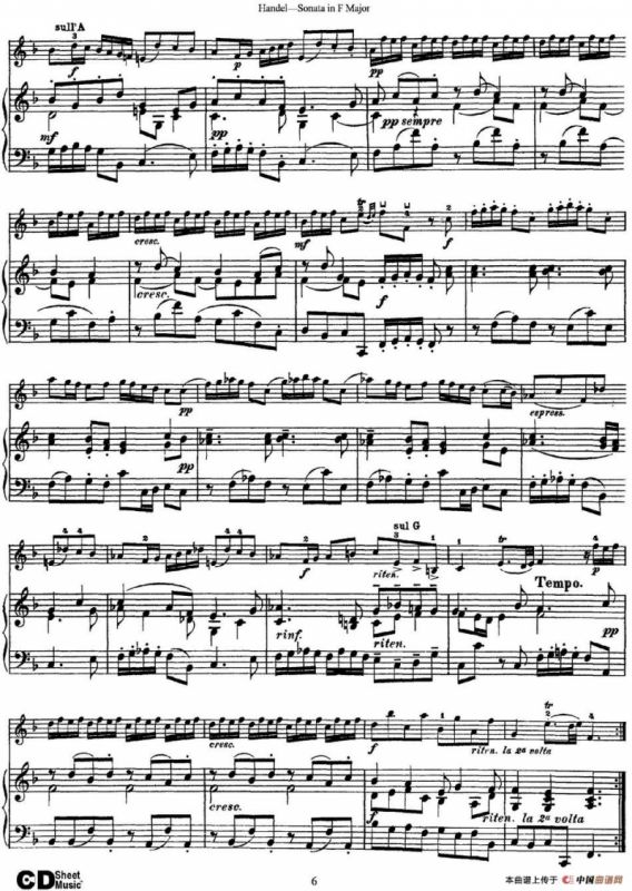 Violin Sonata No.3 in F major（小提琴+钢琴伴奏）